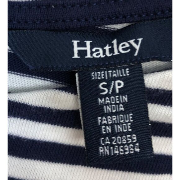 Hatley Corinne Top Navy Stripes Women Small Organic Cotton Tank Top Fringe Hem - Picture 5 of 8